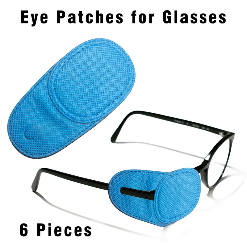 2 Pack Eye Patch for Glasses, Reusable Left & Right