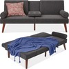 Best Choice Products Mid-Century Modern Upholstered Futon, Convertible Folding Sofa