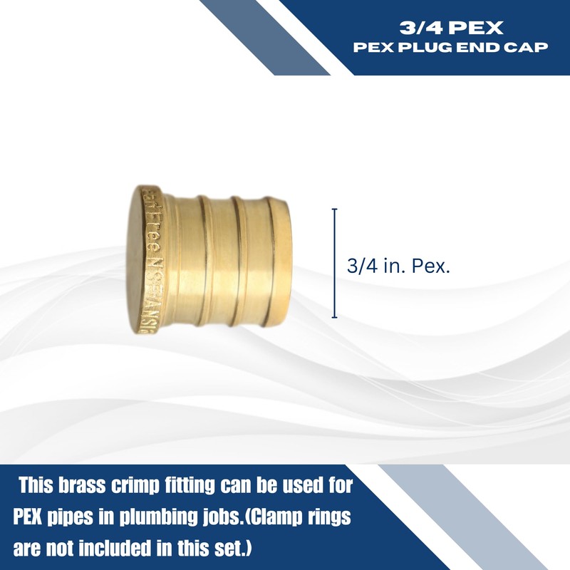 XFITTING Barb Crimp 1/2 Inch Pex Plug End Cap, Brass,