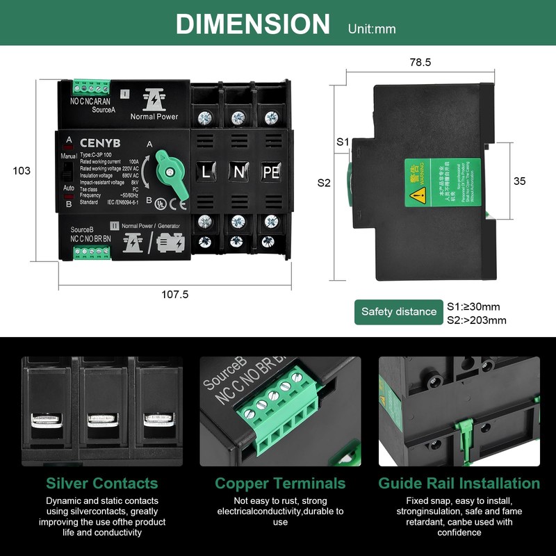 CENYB PV - Dedicated Automatic Transfer Switch for Home Generator
