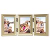 Lawrence Frames Antique Gold Brass Hinged Triple 2x3 Picture Frame,