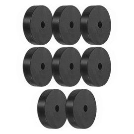 M METERXITY 8-Pack Rubber Isolation Washers, 1.8" OD 0.3" ID 0.4" Thick Mechanical Anti Vibration Isolation Pads Round Rubber Washers for Home and Car Accessories [Black]