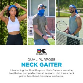 KOOLGATOR SPF 50 Cooling Neck Gaiter for Men, Women & Kids - Cooling Face Mask, Ideal for Hiking, Outdoors, and Winter Sports, Navy Blue, 3 Pack