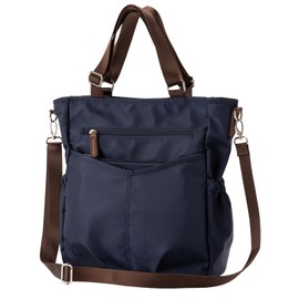 VIVID HORN La Creviar 4-Way Backpack, Tote Bag, Shoulder Bag, Handbag, Women's, Nylon, Lightweight, High Capacity, Water Repellent 23160, navy