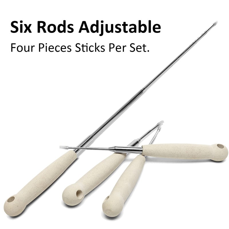 Atigrado 4 Pcs 32 inch Marshmallow Roasting Sticks - Stainless