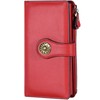 Travelambo Wallets Women RFID Large Capacity Luxury Waxed Leather Clutch
