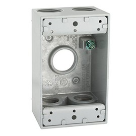 Hubbell-Raco 5331-0 Weatherproof Box, 1 Gang, 18.3 Cu-in X 4-1/2 in L X 2-3/4 in W X 2 in D, 5-3/4-Inch, Gray