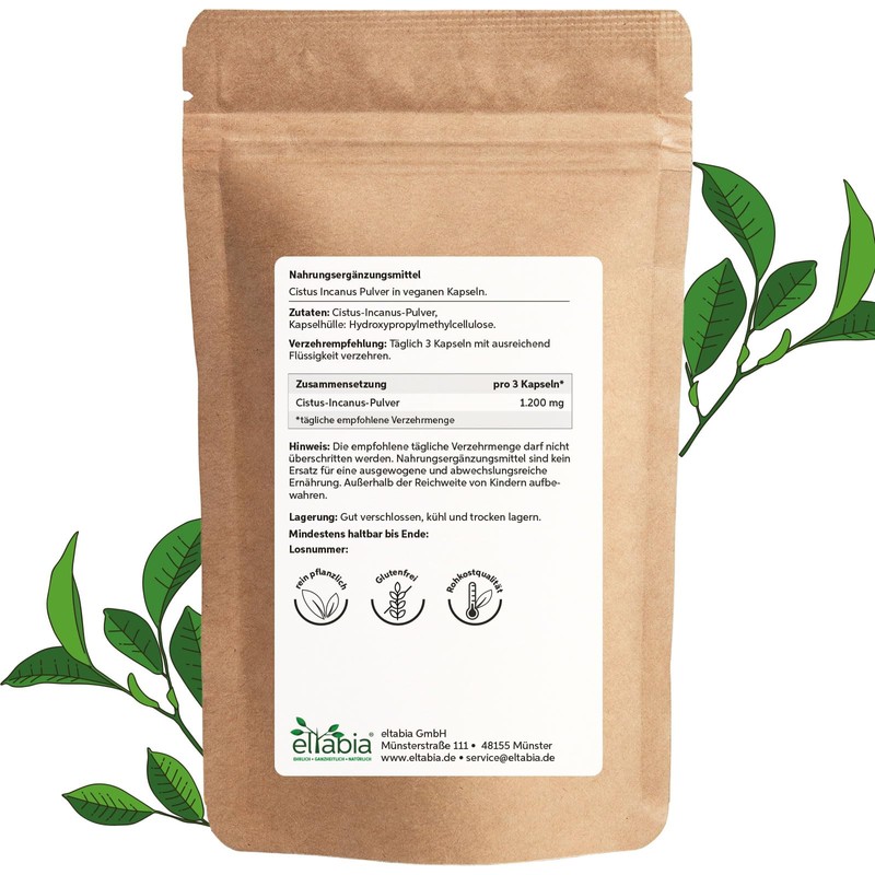 Organic Cistus Incanus Capsules Pack of 1000 | High Dose
