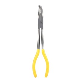 VIFER Long Nose Pliers 90 Degree Curved Nose Pliers Steel Pliers Telephone Pliers Curved for Confined Areas Crafts, 270 mm