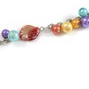 Avalaya Long Multicoloured Pearl, Shell and Resin Ring with Silver