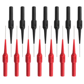 14 Pcs Automotive Back Probe Pins - 4mm Female Socket Multimeter Wire Piercing Test Probes with Insulated Handle, 0.7mm Puncture Needle for Car Repair & Electrical Testing(Red & Black)