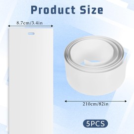 5 Pack 82.5" x 3.5" PVC Vertical Blind Replacement Slats, Blind Replacement Slats for Sliding Glass Doors, Window, Curved Smooth