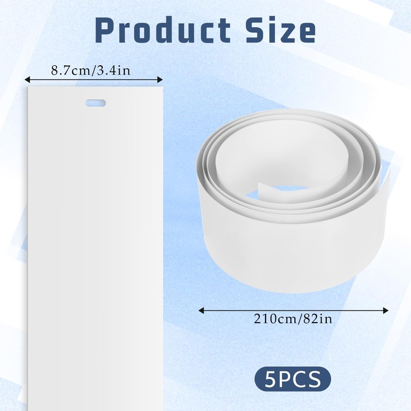 5 Pack 82.5" x 3.5" PVC Vertical Blind Replacement Slats,
