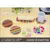 Tatsu Craft Coaster, Milky Check, Green, Dishwasher Safe, Stylish, Cute,