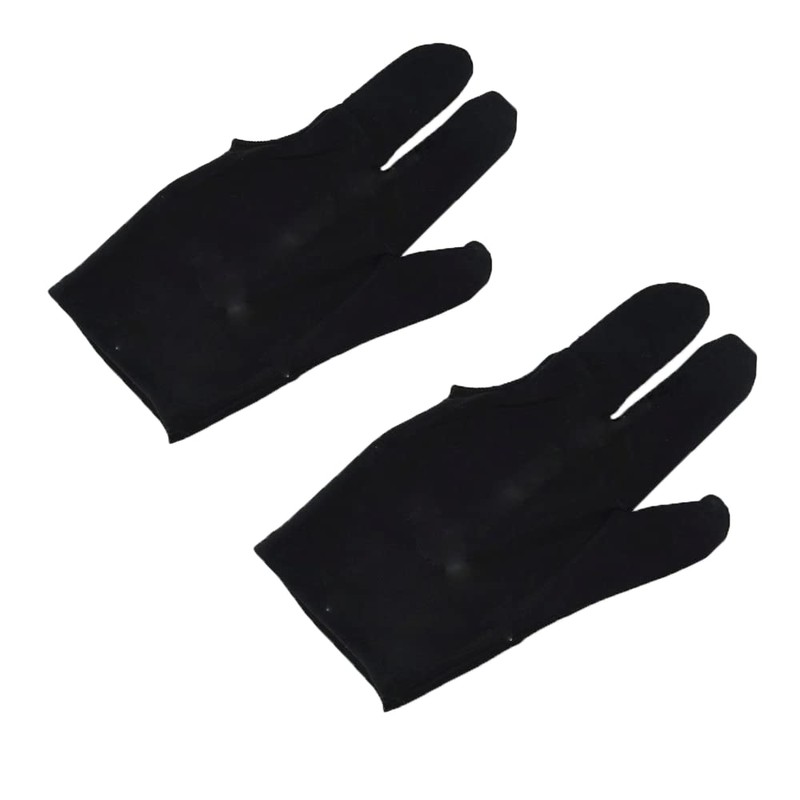 zalati Billiard Gloves 2pcs Three Finger Snooker Cue Hand Cover