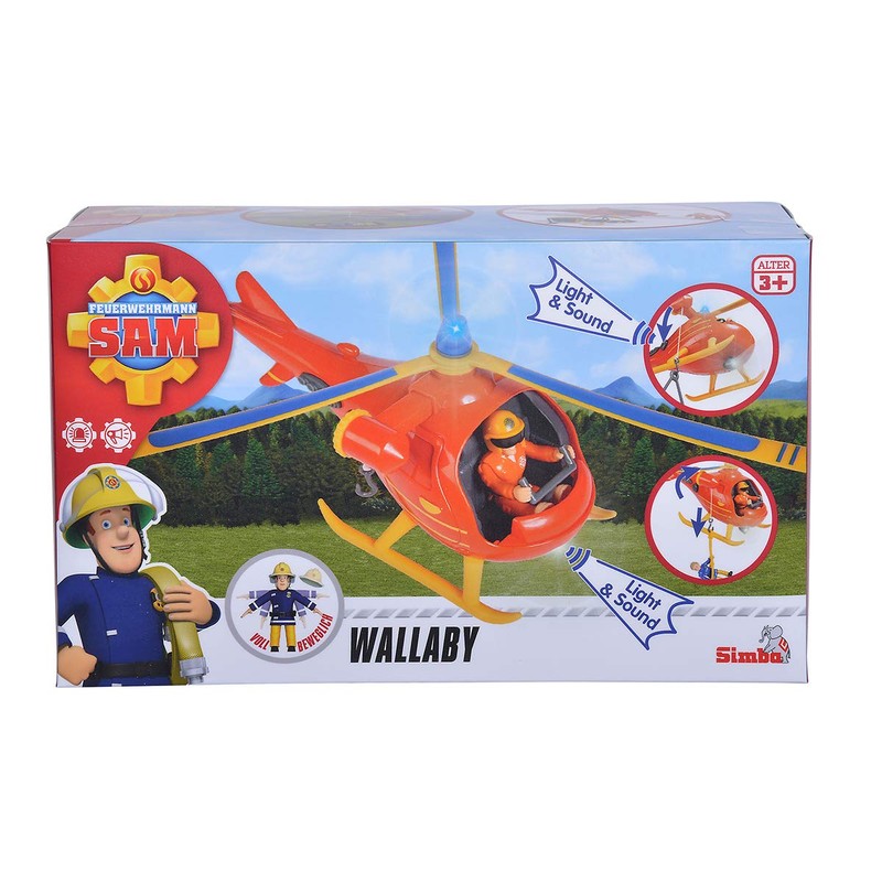 Simba 109251077 Fireman Sam Helicopter Wallaby with Figure
