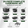 GRANITESTONE 20 Pc Hard Anodized Induction Cookware Sets, Kitchen Pots