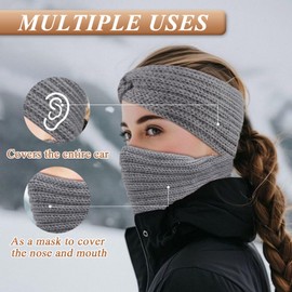 PROPOG Winter Headbands for Women's Hair, Ear Muffs Women Girls Crochet Knitted Headband Comfy Soft Ear Warmers Ear Covering Head Bands Adult Women Winter Gifts