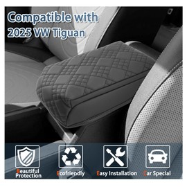 2025 Tiguan R-Line Armrest Cover for VW Tiguan 2025 Accessories Soft Comfy Thicken Armrest Lid Cover Compatible with 2025 Volkswagen VW Tiguan R-Line/S/SE/SE Black