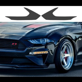 jbr 18-23 Ford Mustang Headlight Amber Side Marker Reflector SMOKED Vinyl Overlays