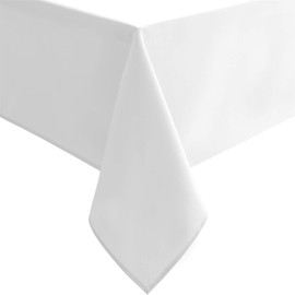 Hiasan White Square Tablecloth - Waterproof and Spillproof Washable Restaurant Fabric Table Cloth for Dining Room, Birthday Party and Wedding, 60 x 60 Inch