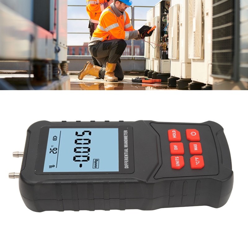 Digital Manometer 20.68Kpa High Accuracy Overload Prompt Auto Shutdown Handheld