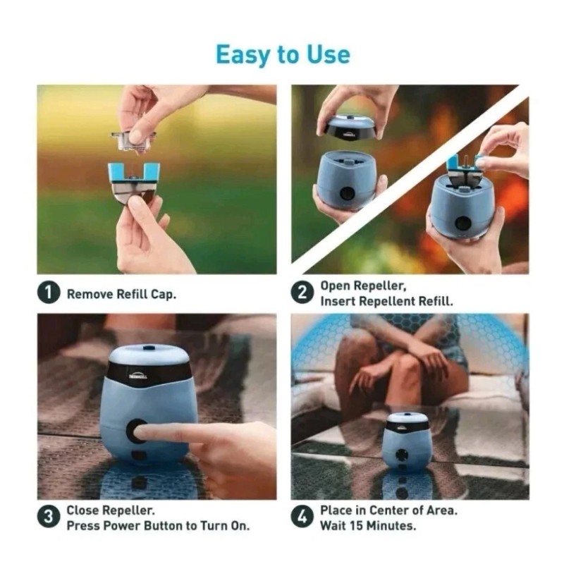 Thermacell Rechargeable Mosquito Repellent in NAVY 20 FT Zone Deet