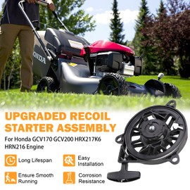 28400-Z9V-014 Pull Start Assembly for Honda GCV170 GCV200 HRX217K6 HRN216 Lawn Mower Generator Pressure Washer Recoil Starter with Pull Cord Replaces 28400-Z9L-004, 28400-Z9L-014, 28400-Z9V-004