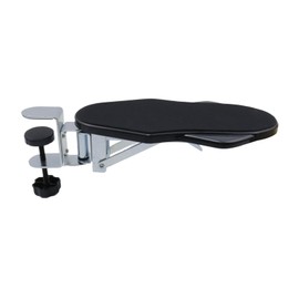 HEVSTIL Desk Extender Tray, 12.99"x 5.71" Table Mount Arm Wrist Rest Shelf, 90° Foldable Elbow Arm Support, Clamp on Computer Arm Rest for Desk, Suitable for Office Desks,Black