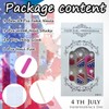 24Pcs 4th of July Press on Toenails Short Square Fake