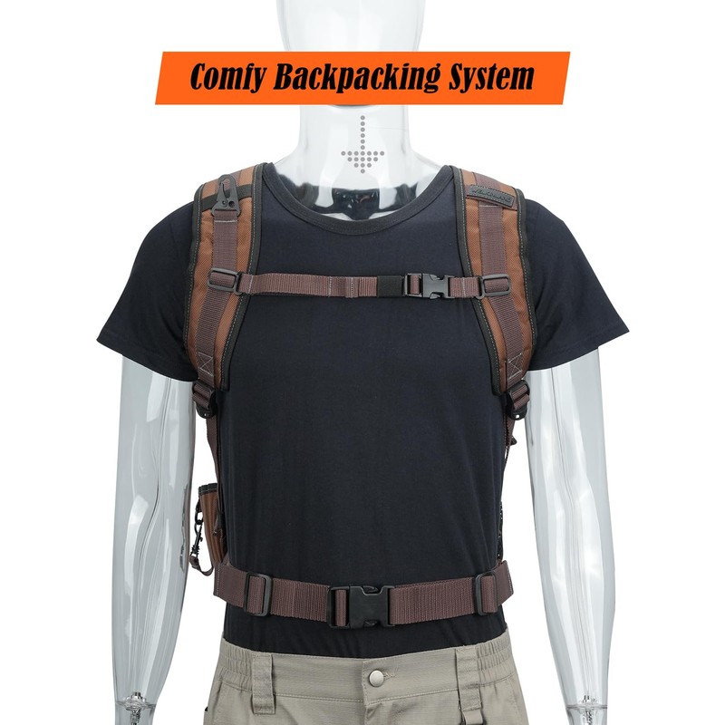 WELKINLAND-70Pockets HVAC Backpack, Heavy-Duty Electrician Tool Backpack, Hard Bottom Tool