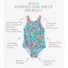 Hatley Girls' One Piece Swimsuit, Floating Poppies, 5 Years