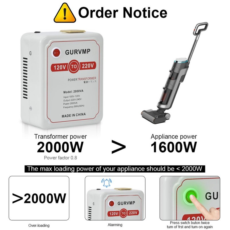 110v/120V to 220v Step up Converter watts with 220V Output