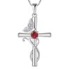 STARCHENIE Butterfly Cross Necklace 925 Sterling Silver Crucifix Pendant Created