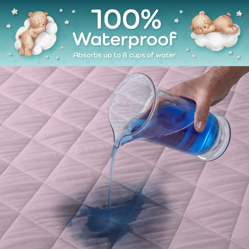Guardedsleep potty training bed sheets, 100% waterproof bed pad for
