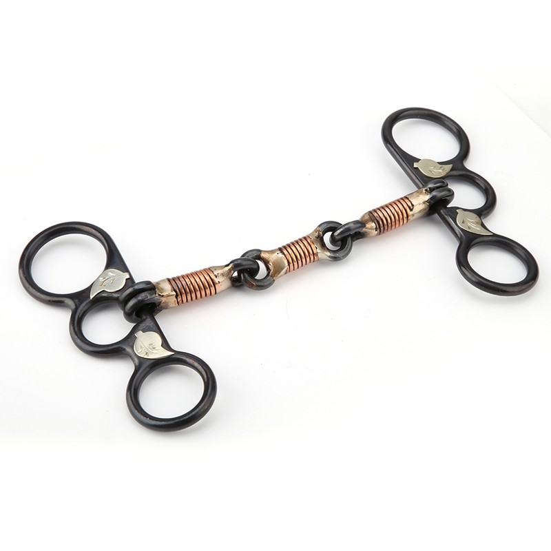 Horse Chew Black Stainless Steel Training Bit Copper Wire Wrapped