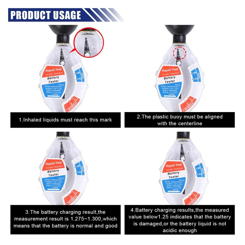 Car Battery Hydrometer Tester, Acid Quality Fast Detection Tool, Deep
