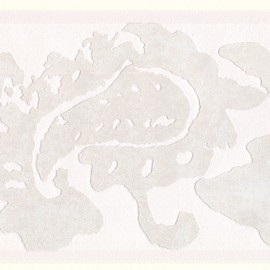 CONCORD WALLCOVERINGS ™ Wallpaper Border Abstract Pattern Floral Ornament Leaves for Living Room Dining Area Bedroom, White Gray, 16.4 ft by 7 in 268716