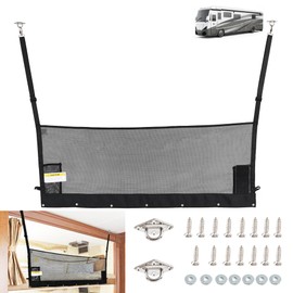 46" x 18" RV Bunk Bed Safety Net for Bunk Beds with Hardwares | Adjustable Bunk Bed Netting for Camper, RV, Motor Home, Trailer, Fifth Wheels | RV bedding accessories Mesh Barrier for Upper Bunks