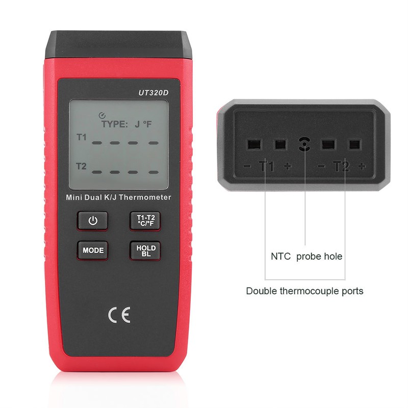 Uni T Mini Contact Type Digital K/J Thermocouple Thermometer with