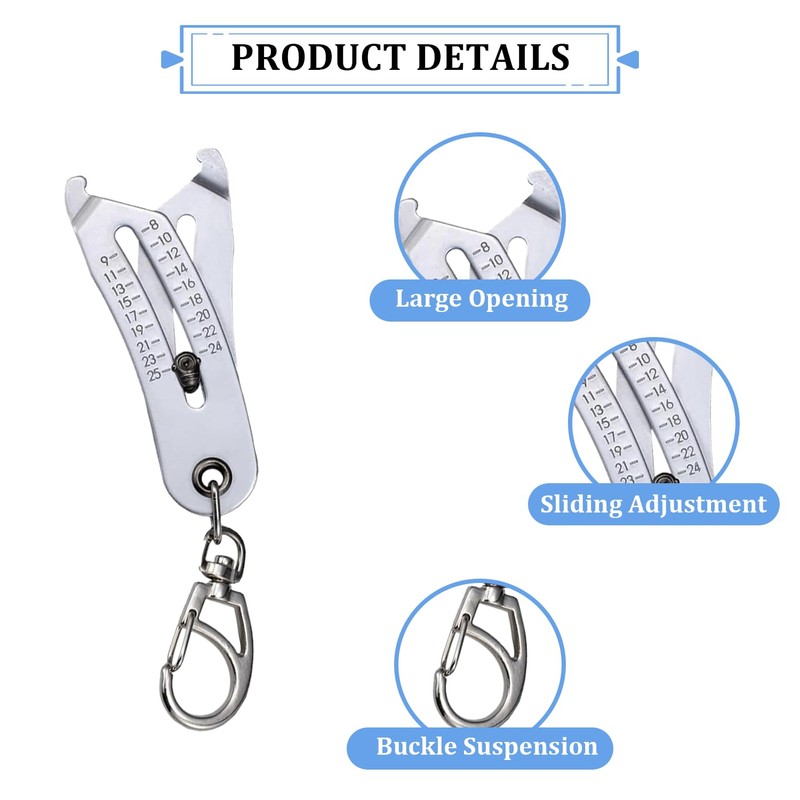 Portable Precise Thread Size Checker Keychain, Bolt Size Finder Keychain