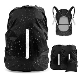DOINEUFL 2 Pack Waterproof Backpack Cover, Waterproof Rucksack Cover, Waterproof Bag Cover, Dustproof and Adjustable Rucksack Rain Cover, Outdoor Anti-tear Backpack Raincover for Camping,Hiking