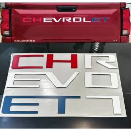 Advanced Trims FLAG SET: 2 red + 5 white + 2 blue LETTERS NEW CHEVY COLORADO TAILGATE 2023-2025
