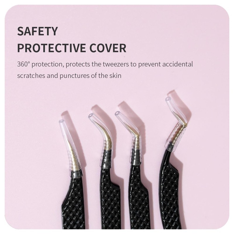 Lash Tweezers for Eyelash Extensions,Precision Fiber Tip for Volume Eyelash