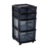 HOMZ 2-Pack 4-Drawer Plastic Storage Cart, Home & Office Organizer,