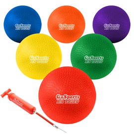 GoSports 8.5 inch Playground Ball (Set of 6) with Carry Bag and Pump
