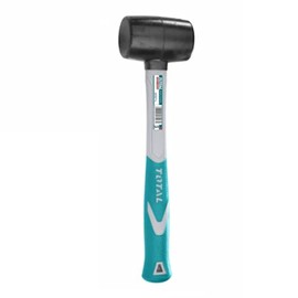 Total - Rubber Mallet | 450g for Tiling & Ceramic Adjustment | Noise-Reducing Fiber Handle | Durable Black Rubber Head | Compatible with Tool Belts, Black, 450g, Fiber Handle