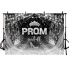AIBIIN 7x5ft Prom 2024 Backdrop Silver and Black Prom Send