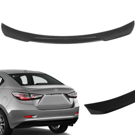 ECCPP V Style Rear Trunk Spoiler Wing ABS fit for 2016-2021 For Toyota For Yaris,2017-2018 For Toyota For Yaris iA,2016-2020 For Toyota For Yaris R Spoiler Wing Matte Black Rear Trunk Lip Spoiler