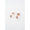 HONEYCAT Tiny Crystal Circle Stud Earrings in 18k Rose Gold